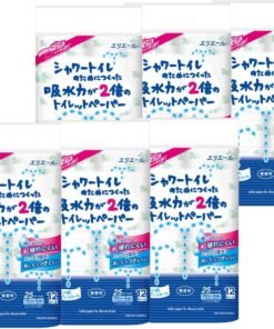 エリエール シャワートイレのためにつくった吸水力が2倍のトイレットペーパー 25m(112シート)×72ロール(12ロール×6パック)ダブル パルプ100% 【ケース販売】